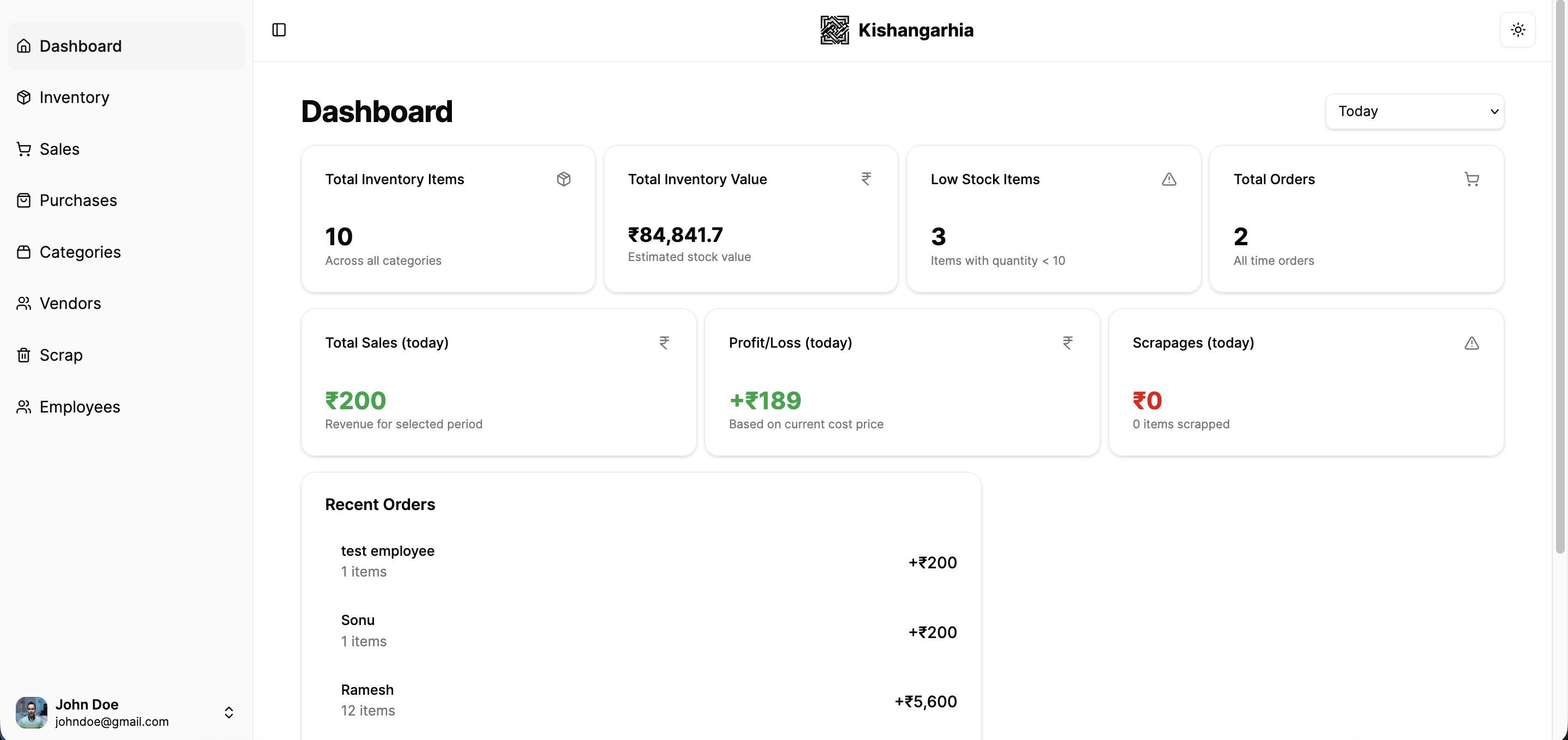 Kishangarhia Dashboard
